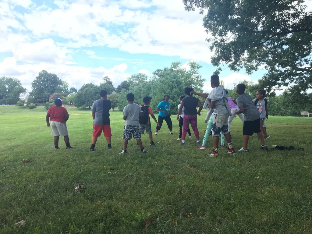 Active kids during the Health Science Camp (sponsored by Sentara Martha Jefferson Hospital)